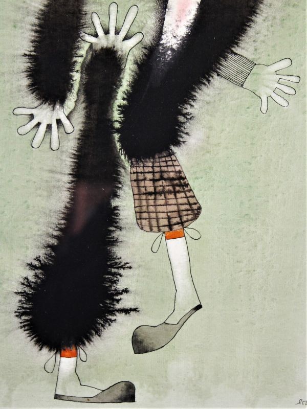 Aquarel schilderij clown-1980-Eric
